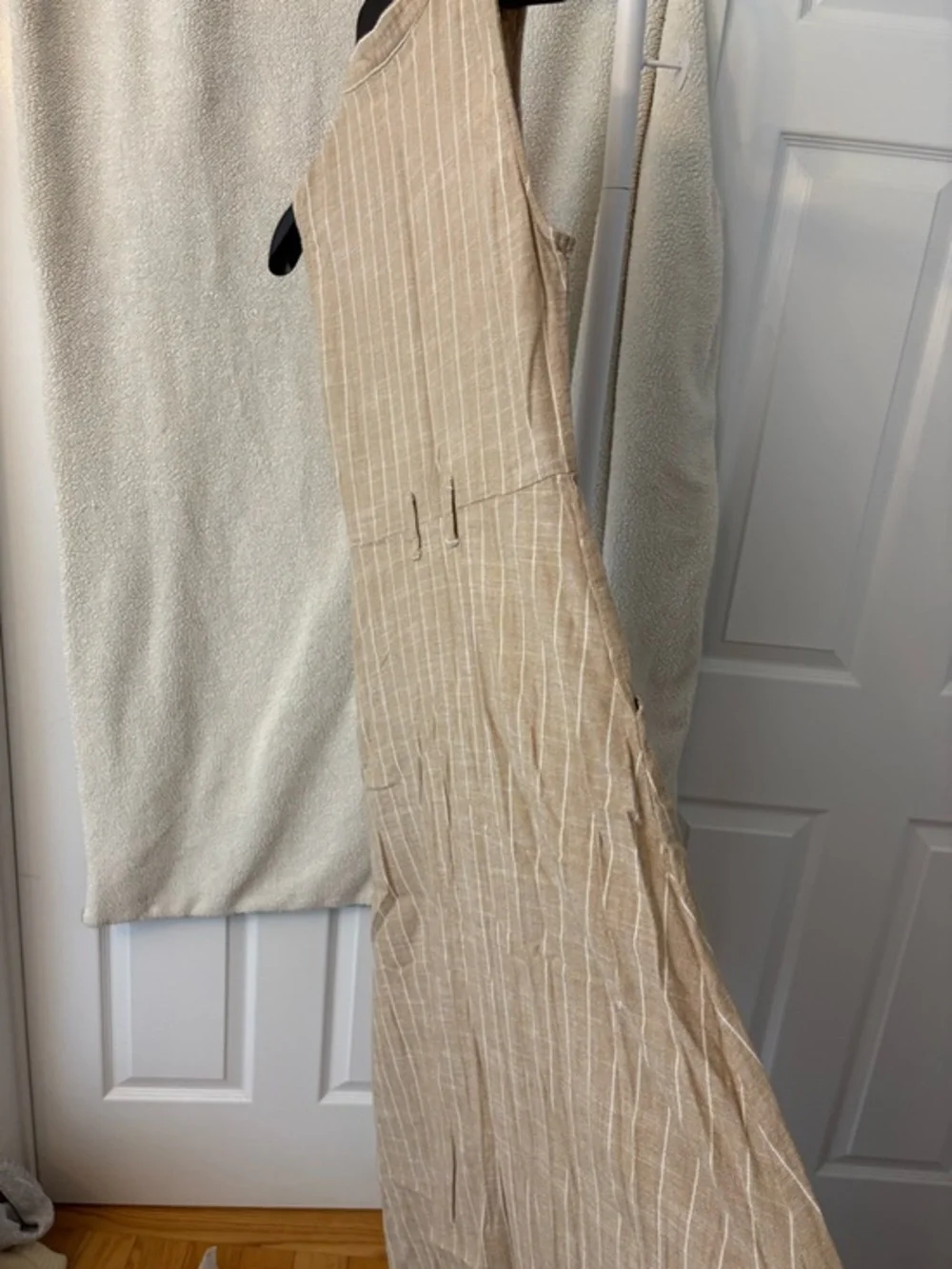 Lee Cooper Beige & White Button-Front Sleeveless Cotton Blend Dress Size Small - Picture 6 of 12